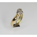 inel de logodna " Diamond rose " . briliant 0.17ct & aur 14k. atelier Arezzo